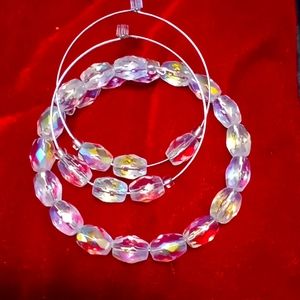 Crystal rainbow memory bracelet and earring set